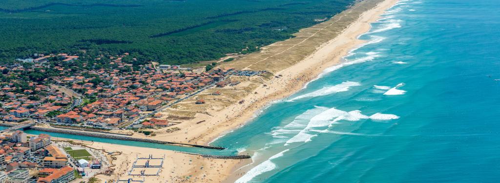 Vue aérienne du camping Mimizan Plage